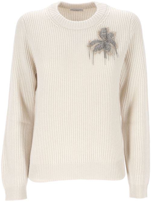 Sweater with floral appliqué Brunello Cucinelli | M12709900C9597